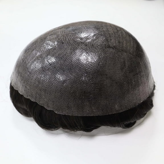 8x10in Injection Skin 0.1-0.12mm Hair Replacement System PU 100% Human Hair Men Toupee Biological Scalp Men Hairpiece Invisible Hairline Trimmable