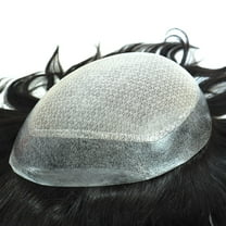 8x10in Injection Skin 0.10-0.12mm with Diamond Net in Body Hair Replacement Mens Toupee 100% Human Hair Natural Wave