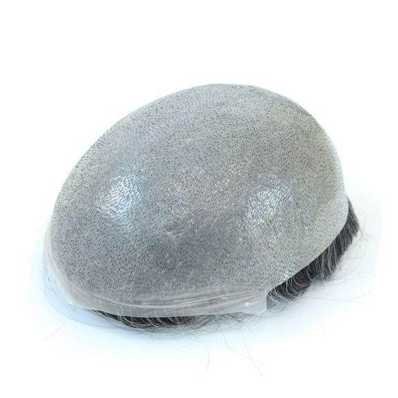 8x10in Super Thin Men Toupee 0.02-0.04mm PU Base V Loop All Over Hair Replacement 100% Human Hair System Invisible Hairline Man Wig Trimmable