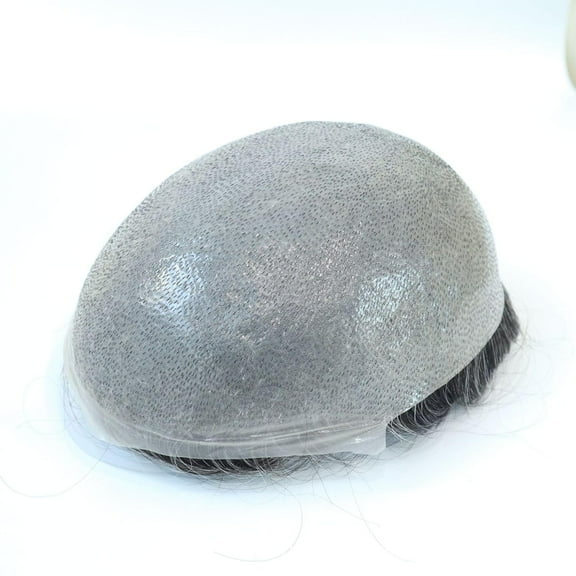 8x10in Super Thin Men Toupee 0.02-0.04mm PU Base V Loop All Over Hair Replacement 100% Human Hair System Invisible Hairline Man Wig Trimmable