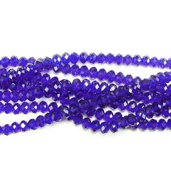 8x10mm 72 Beads 22" Lapis Blue Glass Faceted Rondelle Beads For Jewelry Making