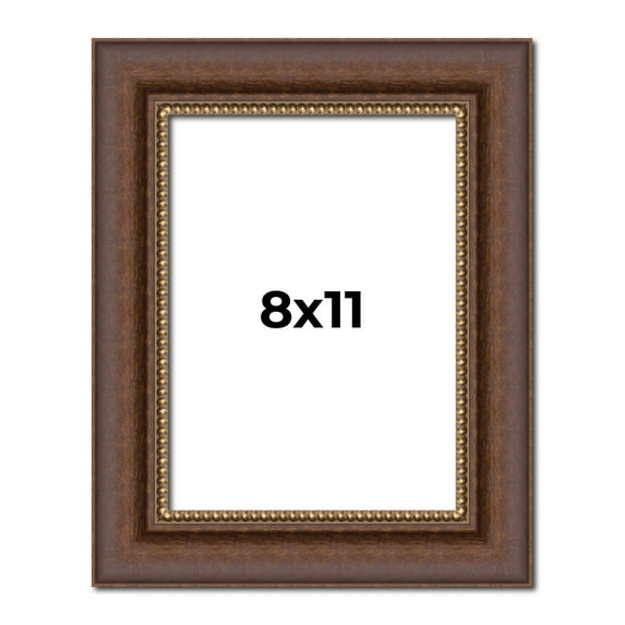 8x11 Copper and Brown Real Wood Picture Frame Width 2 inches | Interior Frame Depth 0.5 inches |