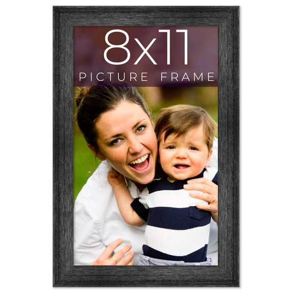 8x11 Frame Black Real Wood Picture Frame Width 1.5 inches | Interior Frame Depth 0.5 inches | Barn