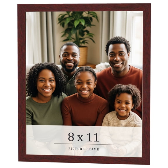 8x11 Frame Brown Solid Wood Picture Frame Width 0.75 Inches | Interior Frame Depth 0.5 Inches |