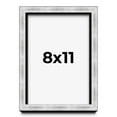 thumbnail image 1 of 8x11 Frame Brushed Silver Solid Wood Picture Frame | 0.75 Inch Moulding Width | Rabbet Depth 0.75, 1 of 5