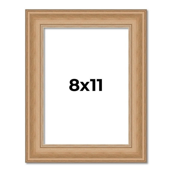 8x11 Frame Charleston Honey Brown Solid Wood Picture Frame Width 1.75 Inches | Interior Depth 0.5