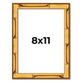 thumbnail image 1 of 8x11 Frame Gold Bamboo Solid Wood Picture Frame | 1 Inch Moulding Width | Interior Frame Depth 0.75, 1 of 8