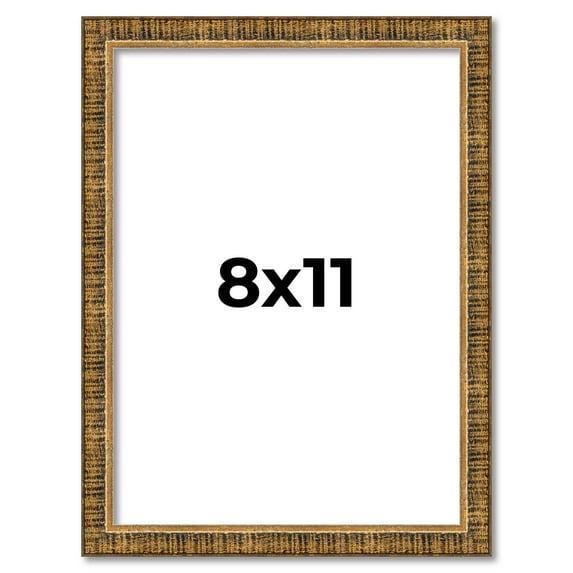 8x11 Frame Gold Kingsley Distressed Solid Wood Picture Frame Width 0.75 Inches | Interior Frame
