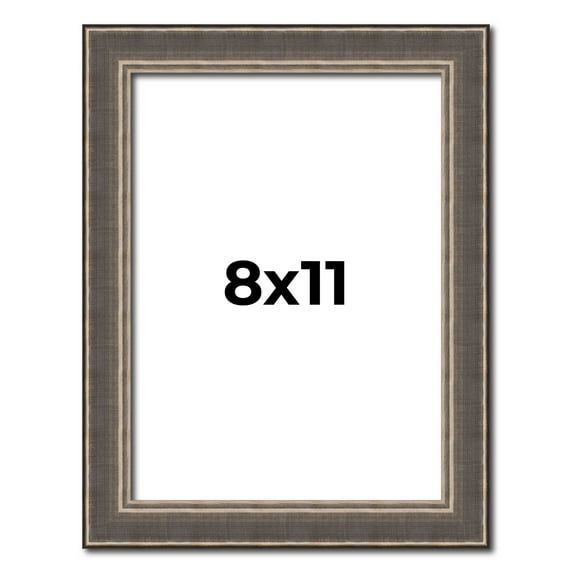 8x11 Frame Silver Real Wood Picture Frame Width 1.25 Inches | Interior Frame Depth 0.5 Inches |