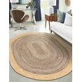 thumbnail image 1 of 8x11 Ft Oval Gray Jute Area Rug, Hand-Woven, Reversible, Farmhouse Boho Style, Durable & Pet-Friendly Rug for Living Room, Dining Room, and Bedroom, 1 of 5