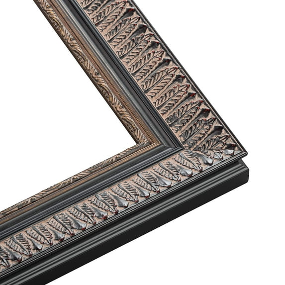 8x11 Ornate Black Picture Frame - UV Acrylic, Foam Board Backing, Hanging Hardware