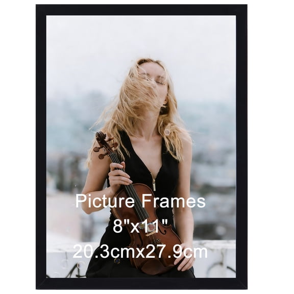 8x11 Picture Frame (1 Pack), Black Classic Photo Frame for Tabletop or Wall Display