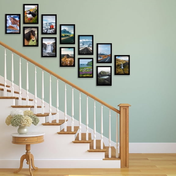 8x11 Picture Frame with Polished Plexiglass - Set of 12 - Signature Collection - Picture Frames with Engineered Wood - Photo Frame for Tabletop and Wall Display - Black