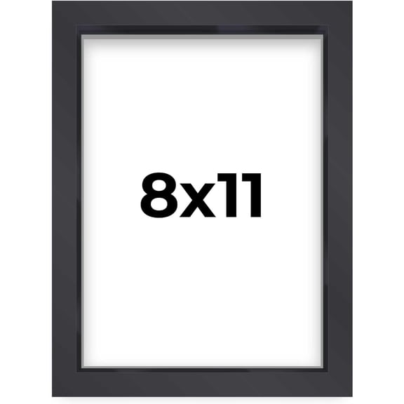 8x11 Shadow Box Frame Contemporary Black Finish | 3/4" Depth of Usable Space| Interior Size 8x11 or 11x8 Inches| UV Resistant Acrylic, Acid-Free Backing, Wall Hangers
