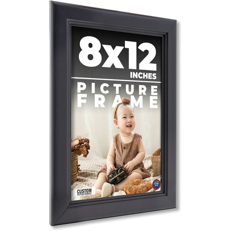 8x12 x 12 Contemporary Black Solid Wood Frame with UV Framer's