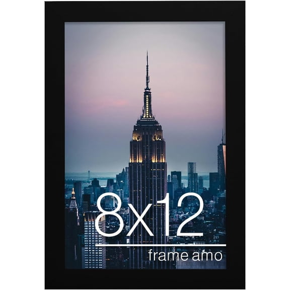 8x12 Black Modern Picture Frame, 1 inch Border, Acrylic Front, for Wall or Table$$Home Decor, Kitchen, & Other