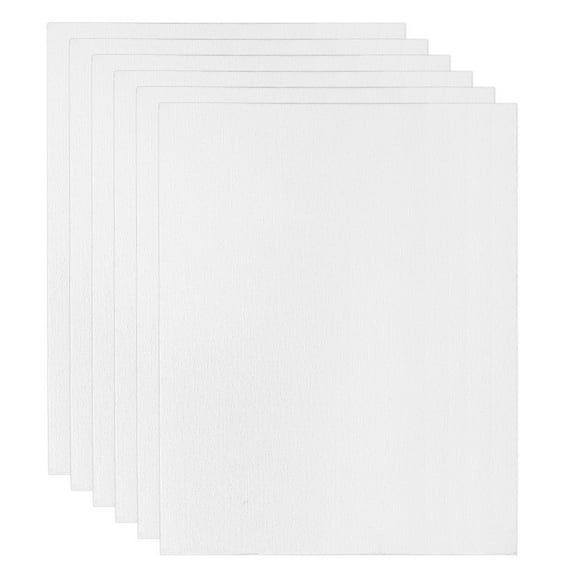 8x12" Canvas Boards for Painting, 6 Pack 100% Cotton Square Triple Primed Stretched Blank Art Canvas Panel Bulk Thin for Acrylic, Oil, Tempera Paints, White