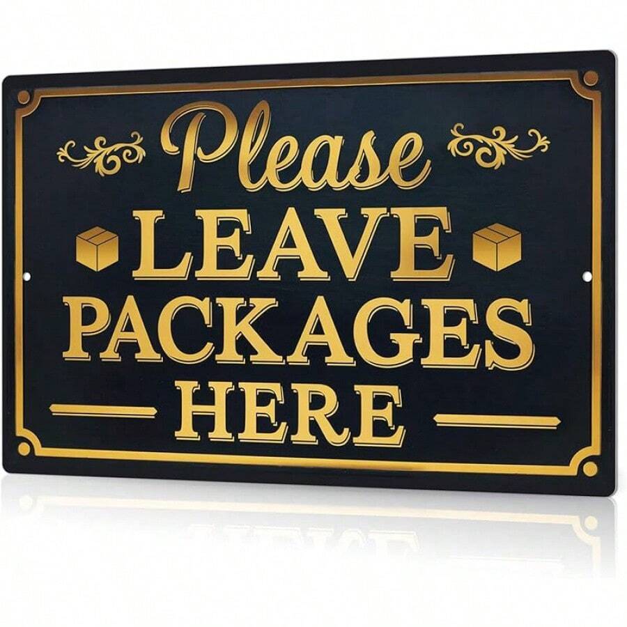 8x12 In Delivery Signs For Packages Please Place Packages In Box Tin ...