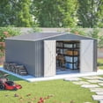 thumbnail image 1 of Mulinsonfly 14x12 FT Outdoor Storage Shed with Frame Floor – Lockable Double Doors, Aluminum Frame, Weatherproof for Garden, Backyard, Patio, and Equipment Storage, 1 of 10