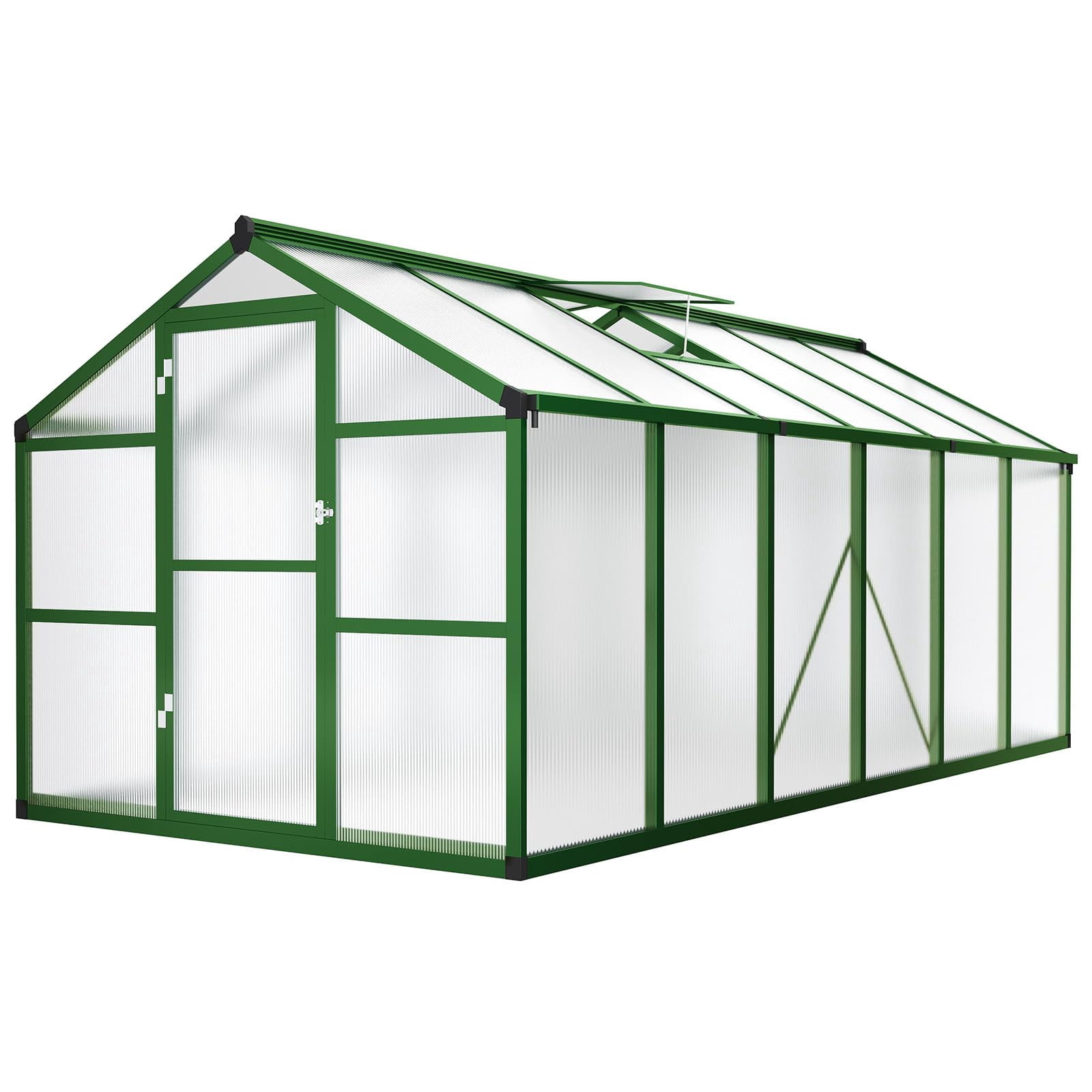 8x12 FT Polycarbonate Greenhouse for Outdoors, Heavy Duty Aluminum ...