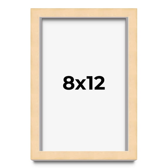 8x12 Frame Beige Real Wood Picture Frame Width 0.75 inches | Interior Frame Depth 0.5 inches |
