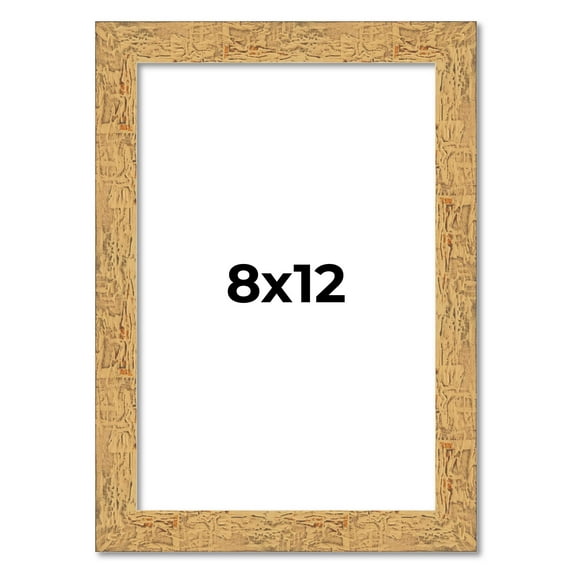 8x12 Frame Beige Real Wood Picture Frame Width 1.25 inches | Interior Frame Depth 0.5 inches |