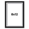 thumbnail image 1 of 8x12 Frame Black & Silver Solid Wood Picture Frame Width 1.25 Inches | Interior Depth 0.75 Inches |, 1 of 8