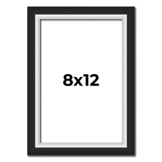 8x12 Frame Black & Silver Solid Wood Picture Frame Width 1.25 Inches | Interior Depth 0.75 Inches |