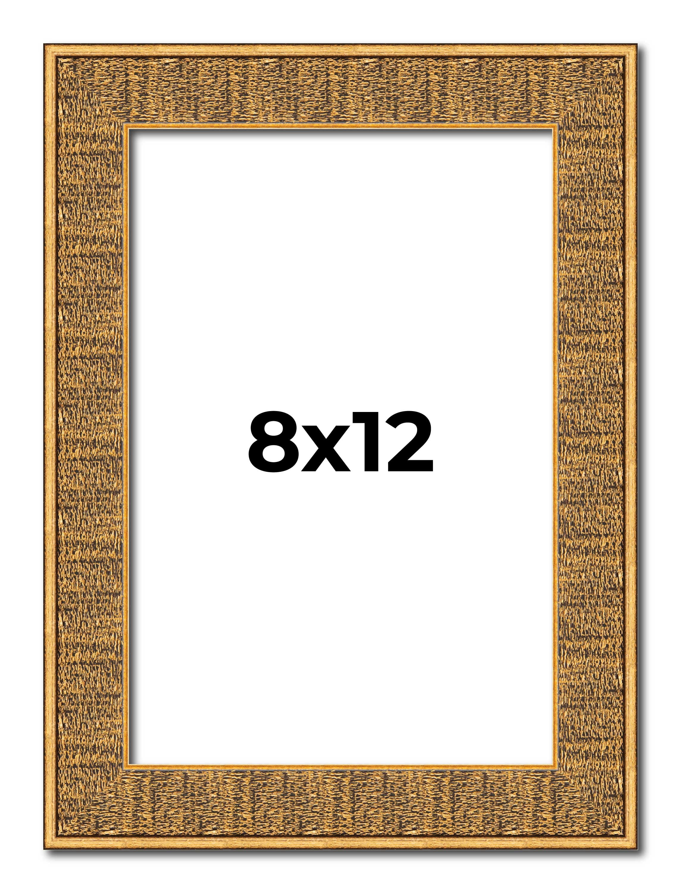 8x12 Frame Black and Gold Distressed Solid Wood Sonoma Picture Frame ...