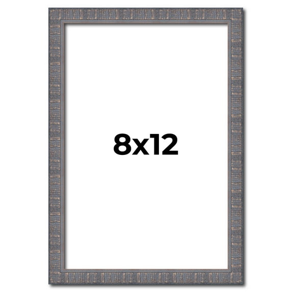8x12 Frame Blue Kingsley Pewter Solid Wood Picture Frame Width 0.75 Inches |Interior Depth 0.5