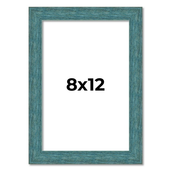 8x12 Frame Blue Rustic Barnwood Solid Wood Picture Frame Width 1.25 Inches | Interior Depth 0.5