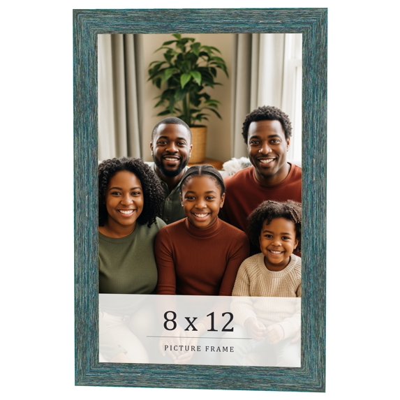 8x12 Frame Blue Rustic Barnwood Solid Wood Picture Frame Width 1.25 Inches | Interior Depth 0.5