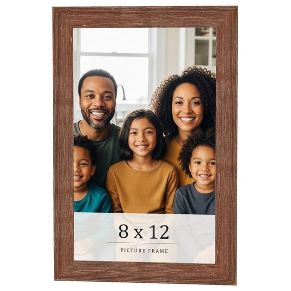 8x12 Frame Brown Farmhouse Solid Wood Picture Frame Width 1.5 Inches | Interior Frame Depth 0.5