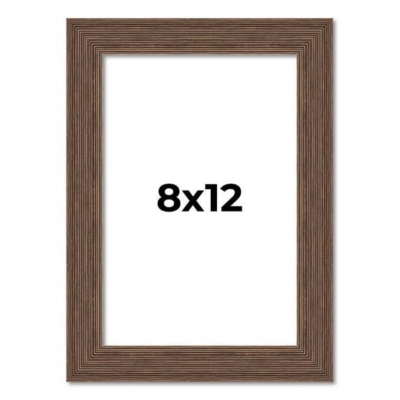8x12 Frame Brown Farmhouse Solid Wood Picture Frame Width 1.5 Inches | Interior Frame Depth 0.5