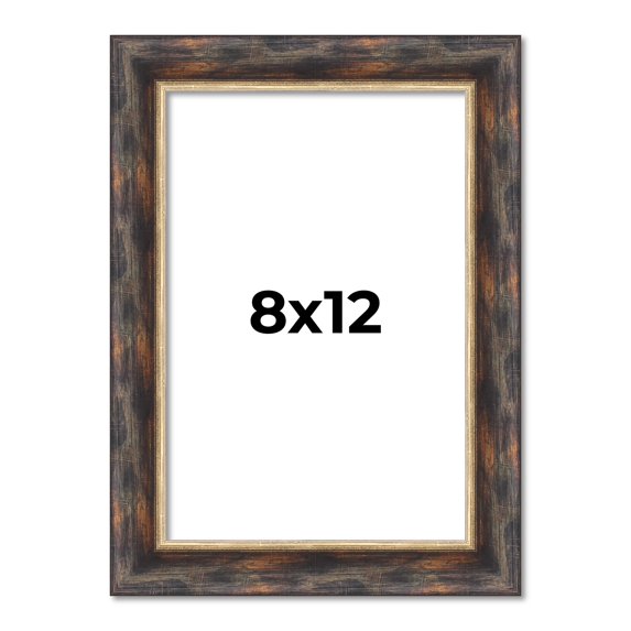 8x12 Frame Gold Real Wood Picture Frame Width 1.5 inches | Interior Frame Depth 0.5 inches |