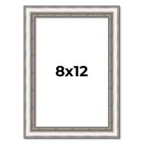 8x12 Frame Silver Real Wood Picture Frame Width 1.25 Inches | Interior Frame Depth 0.5 Inches |