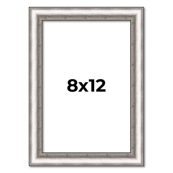 8x12 Frame Silver Real Wood Picture Frame Width 1.25 Inches | Interior Frame Depth 0.5 Inches |
