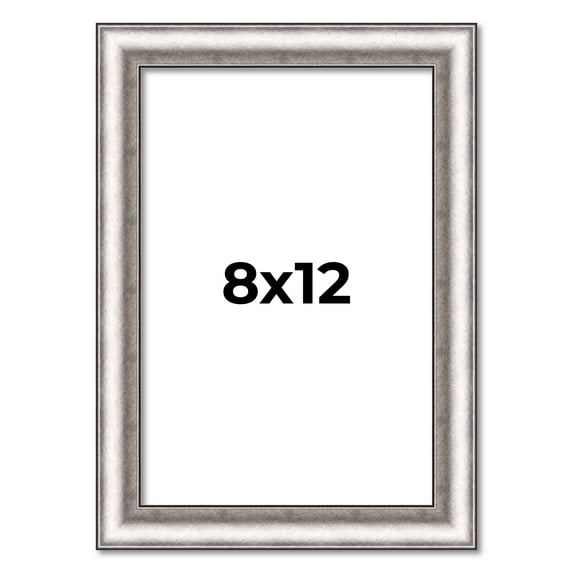 8x12 Frame Silver Real Wood Picture Frame Width 1.25 Inches | Interior Frame Depth 0.5 Inches |