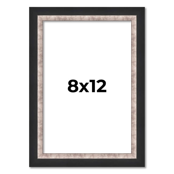 8x12 Frame Silver Real Wood Picture Frame Width 1.25 Inches | Interior Frame Depth 0.75 Inches |