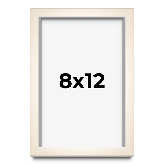 8x12 Frame White Wheat Solid Wood Picture Frame | Moulding Width 0.75 Inches | Interior Depth 0.5