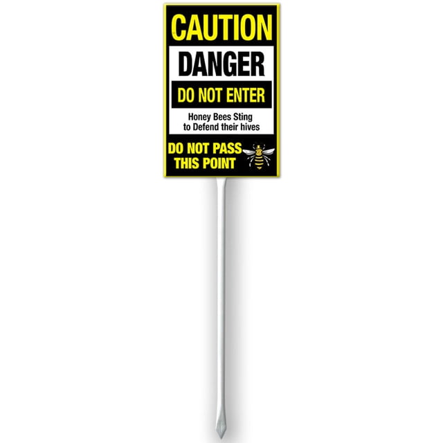 Honey Dew Gifts 'Caution Honeybees' Metal Sign - 9x12 Inch Outdoor Warning Sign For Garden/Farm - View #2