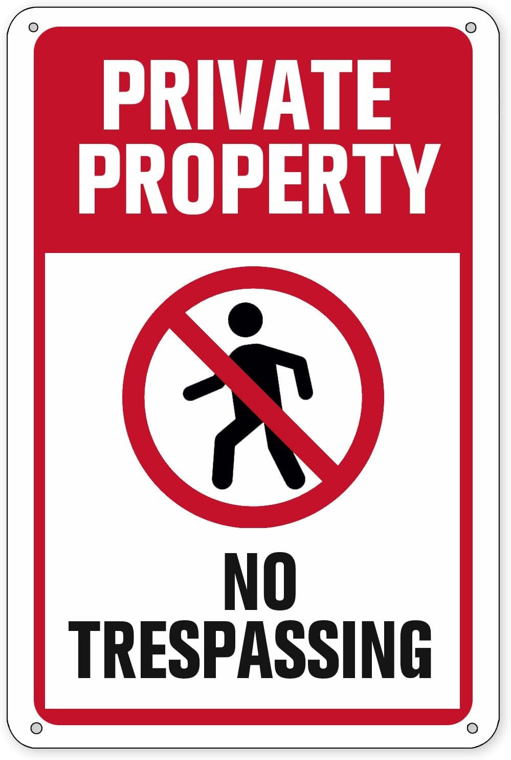 8x12 IN Warning Tin Sign No Trespassing Private Property Metal Tin ...