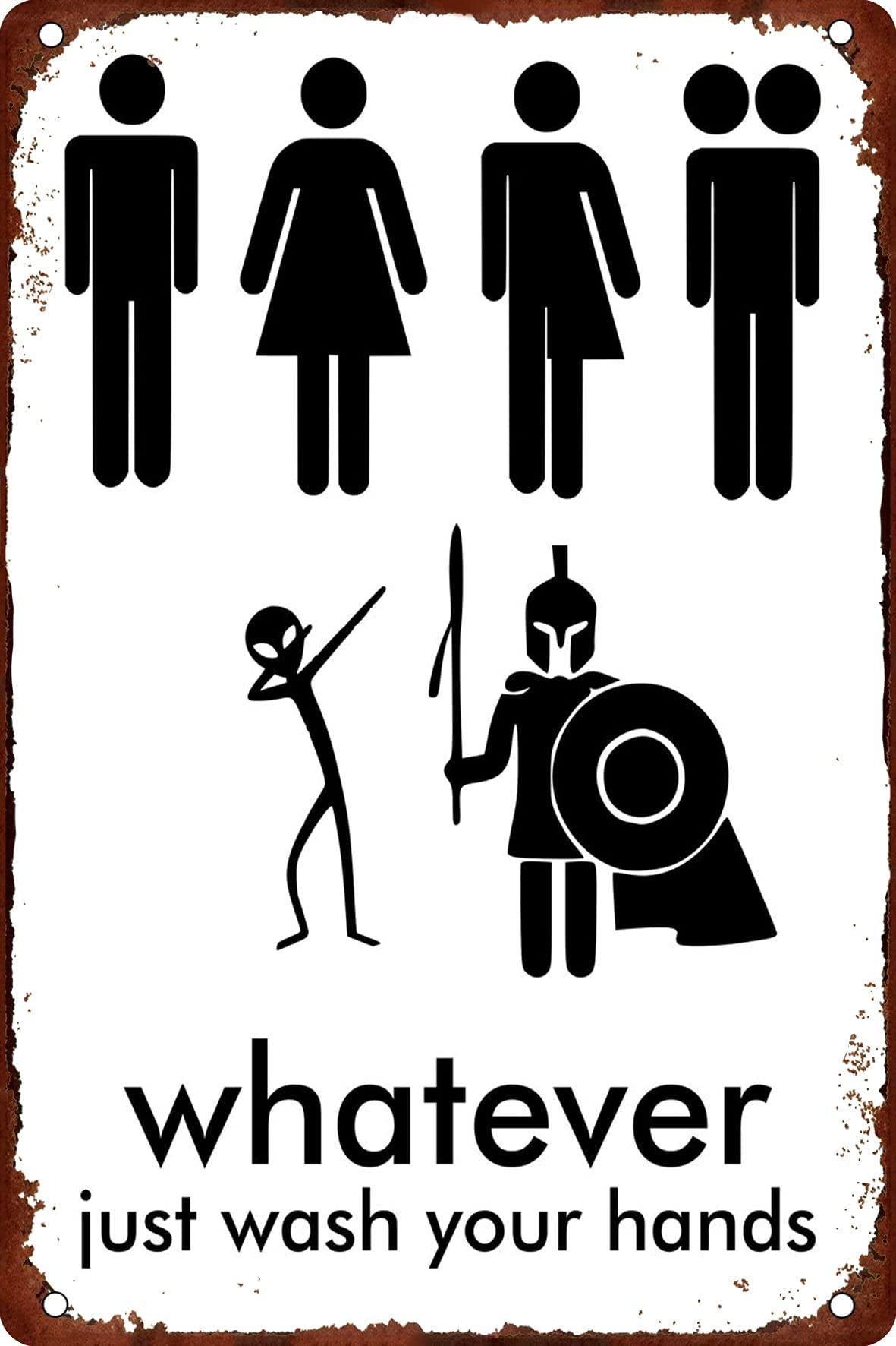 8x12 INCH Whatever Just Wash Your Hands Metal Aluminum Sign Home Restroom Wall Decor Funny ...