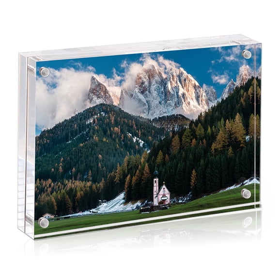 8x12 Inch Acrylic Picture Frame, 1-Pack Double Sided Magnetic Clear Picture Frame, Freestanding Acrylic Frameless Desktop Photo Frames 8x12 for Home/Office Tabletop Display