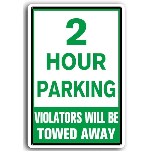 8x12 Inch Aluminum 2 Hour Parking Violators will be Towed Away Sign Customer Parking Only Sign Metal Parking Signs for Outdoor Use Weather Resistant Long Lasting Ink