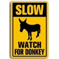 thumbnail image 1 of 8x12 Inch Aluminum Slow Watch for Donkey Sign Slow Down Signs Metal Caution Slow Donkey Crossing for Yard Outdoor Use, Weather Resistant, Waterproof, Durable Ink, 1 of 4