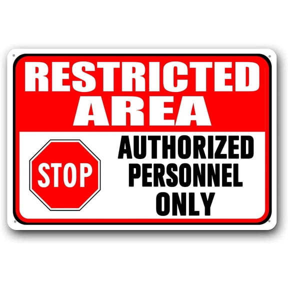 8x12 Inch Aluminum Warning Restricted Area Sign Do Not Enter Signs Metal Authorized Personnel Only Sign Indoor/outdoor Use Weather Resistant Long Lasting Ink
