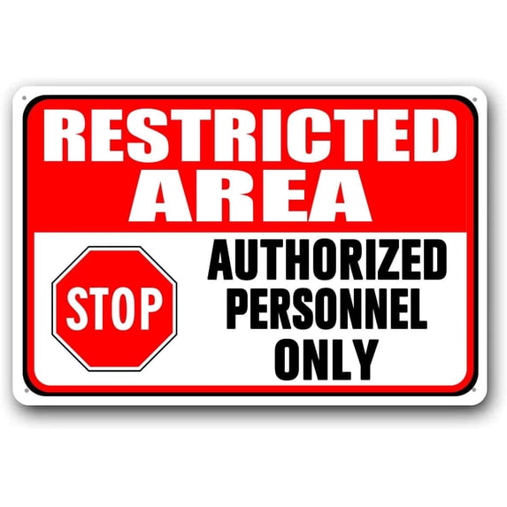 8x12 Inch Aluminum Warning Restricted Area Sign Do Not Enter Signs Metal Authorized Personnel Only Sign Indoor/outdoor Use Weather Resistant Long Lasting Ink