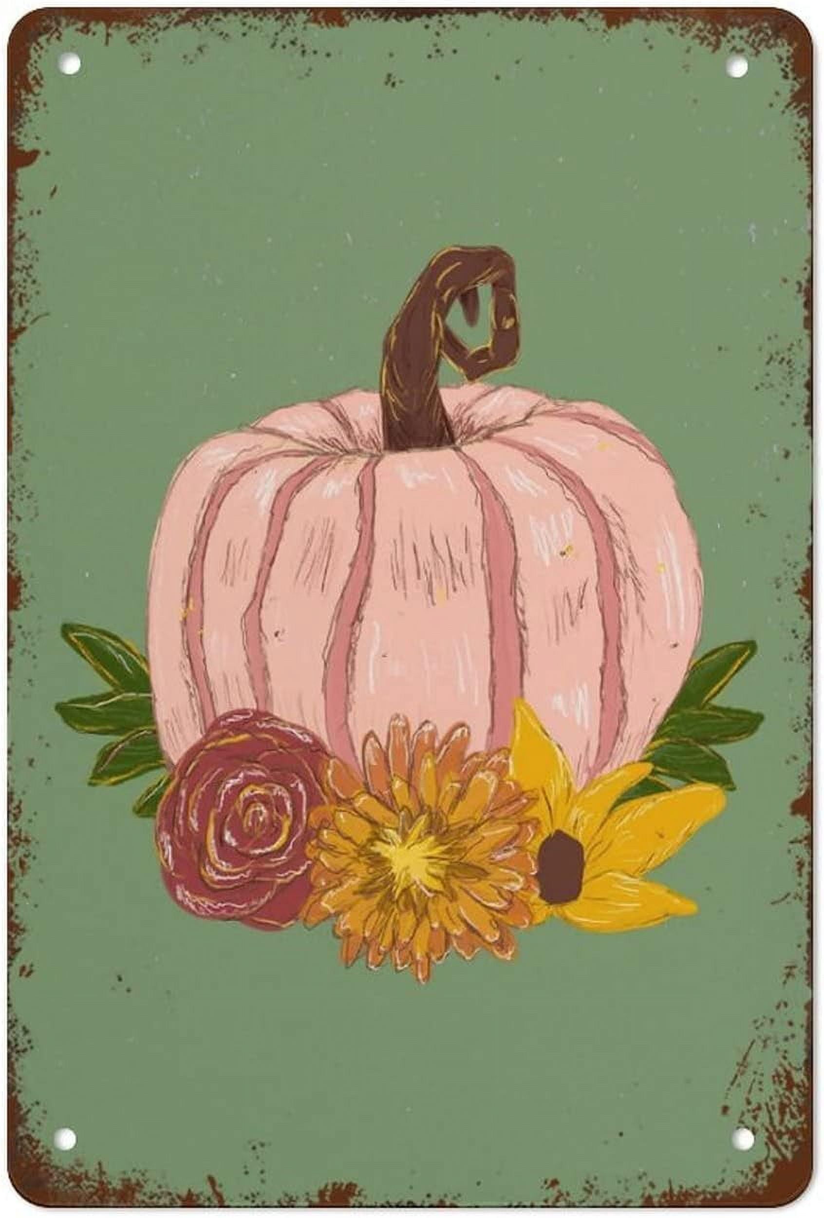 8x12 Inch CosrKee Pink Pumpkin Printable Wall Art Pastel Goth Cottage ...