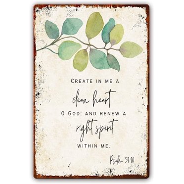 "Create In Me A Clean Heart" Psalm 51:10 Vinyl Wall Decal Sticker, Oracal